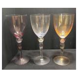 K - Vintage Pastel Stemware Set of 7