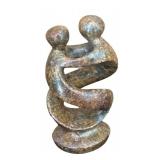 LR - Shona Serpentine Stone Sculpture Ukama Dancing Couple