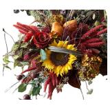LR - Mixed Faux and Dried Floral Wreaths and Sprays