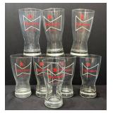 K - Budweiser Pilsner Glasses Set of 8