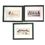 K - Art LaMey Duck Print Trio Framed (Lot of 3)