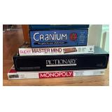 K - Vintage Board Game Mixed Lot Monopoly Pictionary Trivia Pursuit & UNO
