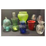 K - Glass Vase and Candle Holder Mixed Lot