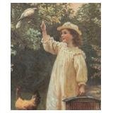 BR1 - Victorian Girl With Birdcage Framed Print