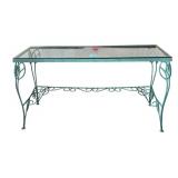 FR - Glass Top Console Table With Metal Frame