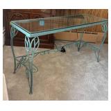 FR - Glass Top Console Table With Metal Frame