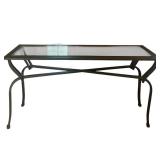 H - Metal Glass Top Console Table