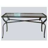 H - Metal Glass Top Console Table