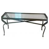 H - Metal Glass Top Console Table