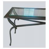 H - Metal Glass Top Console Table