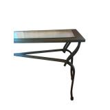H - Metal Glass Top Console Table