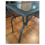 H - Metal Glass Top Console Table