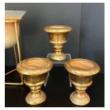 LR - Set of 7 Decorative Gold Candle Holders