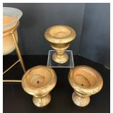 LR - Set of 7 Decorative Gold Candle Holders
