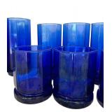 K - Vintage Cobalt Blue Anchor Hocking Essex Tumblers