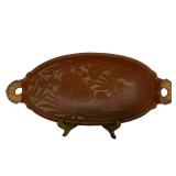 LR - Carved Wood Elephant Tray, Turtle Vase & Giraffe Tray Mixed Lot