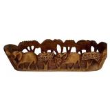 LR - Carved Wood Elephant Tray, Turtle Vase & Giraffe Tray Mixed Lot