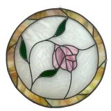 LR - Floral Stained Glass Round Suncatcher 18'