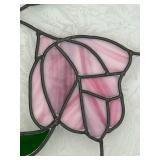 LR - Floral Stained Glass Round Suncatcher 18'