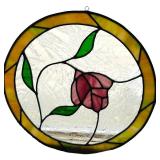 LR - Floral Stained Glass Round Suncatcher 18'