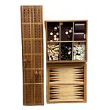 LR - Large Cribbage Board & Wooden Game Set Mixed Lot