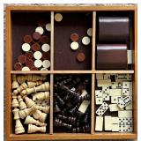 LR - Large Cribbage Board & Wooden Game Set Mixed Lot