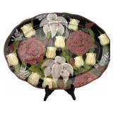 LR - Vintage Crossfield International Floral Platter