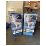 Pair 48' Lighted Animated Standing Buck Reindeer NIB Outdoor Decor