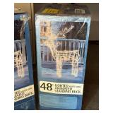 Pair 48' Lighted Animated Standing Buck Reindeer NIB Outdoor Decor