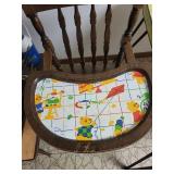 Wooden Child's High Chair With Tray