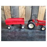 Vintage Metal Toy international Tractor with trailer