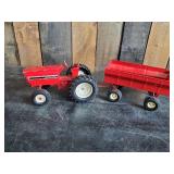 Vintage Metal Toy international Tractor with trailer