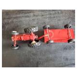 Vintage Metal Toy international Tractor with trailer