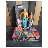 Collectible Jesse Ventura WWF action figures one with box and WWF Trivia Game