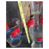 2 Vintage Schmidt Pitchers and 5 Glasses