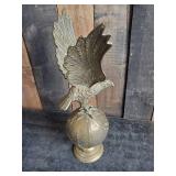 Gorgeous Brass antique Eagle on the World full wing spread