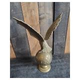 Gorgeous Brass antique Eagle on the World full wing spread