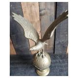 Gorgeous Brass antique Eagle on the World full wing spread