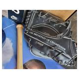 Kevin Garnett Life size Poster with Louiville Slugger Bats toy size, many small baseball hats, and more