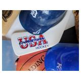 Kevin Garnett Life size Poster with Louiville Slugger Bats toy size, many small baseball hats, and more