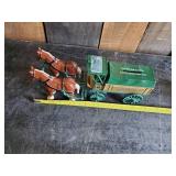 Vintage Watkins Cast Bank Draft horses pulling a wagon with key