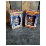 2 Budweiser Holiday Steins 1999 & 2000 still in boxes never used