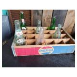 Amazing Pepsi Crate with Gorgeous Color and Squirt Crate with various Vintage Soda Bottles