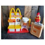 Vintage Barbie McDonalds set and cashier station with Barbie Employee