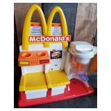 Vintage Barbie McDonalds set and cashier station with Barbie Employee