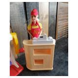 Vintage Barbie McDonalds set and cashier station with Barbie Employee