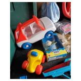 Vintage Fisher PriceToys and Barbie Dolls with Tote