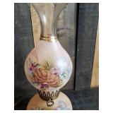 Beautiful Vintage Lamp with floral pinecone design Gas Lamp Electric