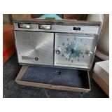 Vintage lot of misc items Universal electric Knife with box, Flash Cards, Crystal Clock and more