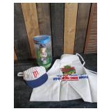 Vintage Twins Doug Mentkienicz Bobble Head, Cap, and Apron